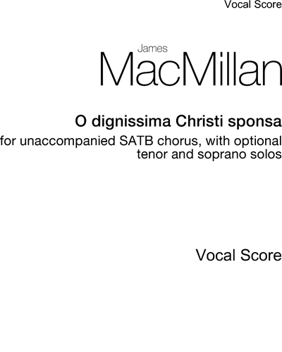 O dignissima Christi sponsa — 詹姆斯·麦克米伦