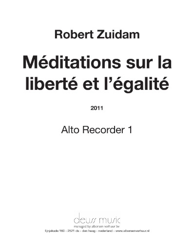 Méditations sur la liberté et l'égalité — Robert Zuidam
