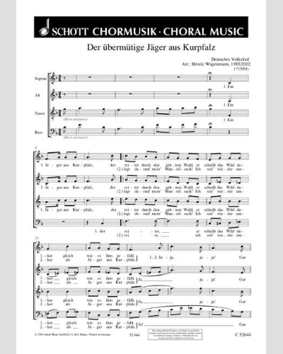 Der übermütige Jäger aus Kurpfalz — Henric Wagenmann