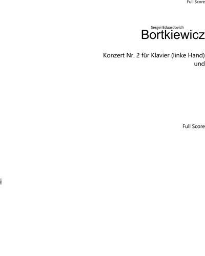 Concerto No. 2 for Piano (Left Hand), op. 28 — Sergey Bortkiewicz