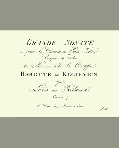 Piano Sonata, op. 7 — 贝多芬