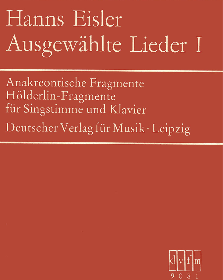 Selected Songs, Vol. 1 — Hanns Eisler
