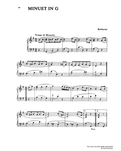 Minuet in G — 贝多芬