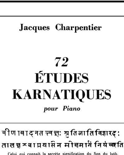 72 Études Karnatiques - 9ème Cycle — Jacques Charpentier