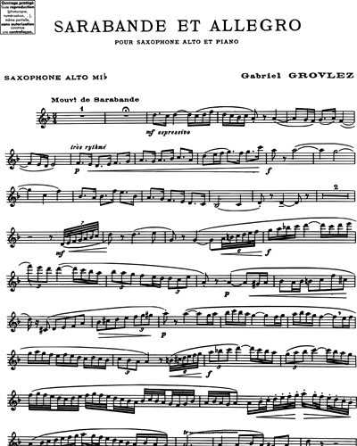 Sarabande et Allegro — Gabriel Grovlez