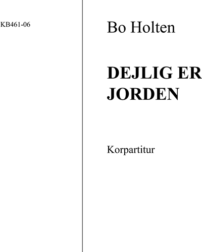 Dejlig er jorden — Bo Holten