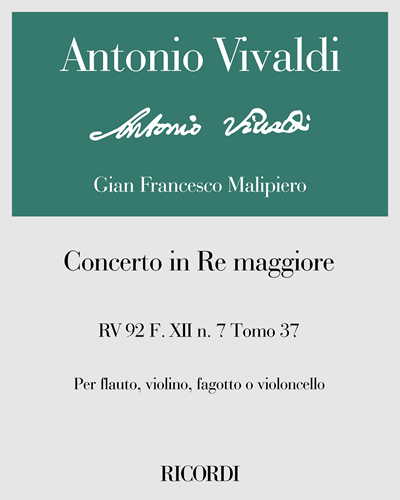 Concerto in D major, RV 92, F. XII No. 7, Vol. 37 — 维瓦尔第