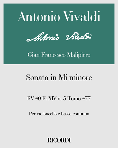 Sonata in E minor, op. RV 40, F. XIV No. 5, Vol. 477 — Antonio Vivaldi