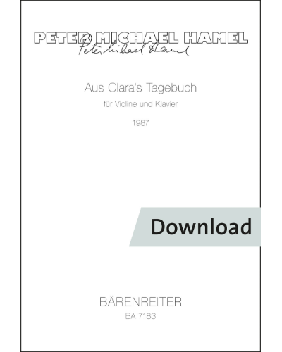 Aus Claras Tagebuch für Violine und Klavier — Peter Michael Hamel