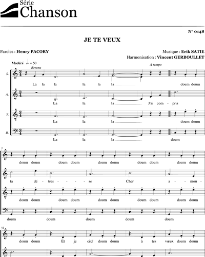 Je te veux — 萨蒂