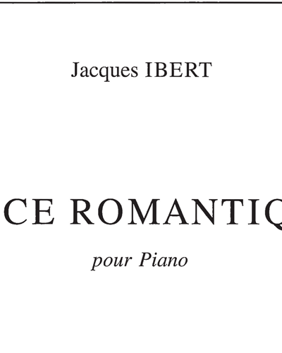 Pièce Romantique pour Piano — 雅克·伊贝尔