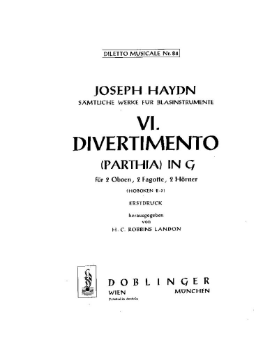 Divertimento No. 6 in G major, Hob. II:3 — 海顿