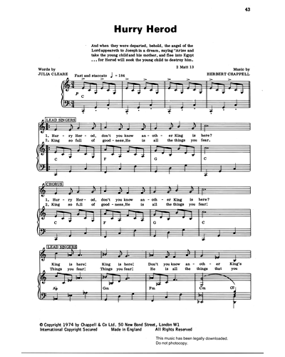 Hurry Herod (from 'Carols For Today') — Herbert Chappell