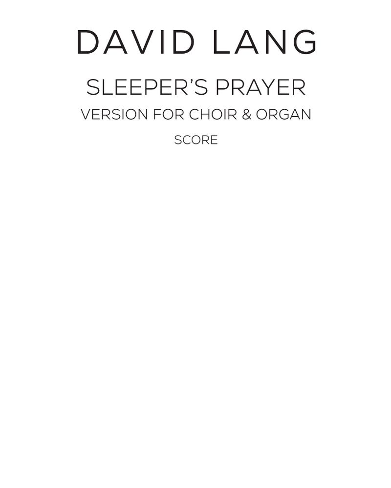Sleeper's Prayer — 戴维·朗