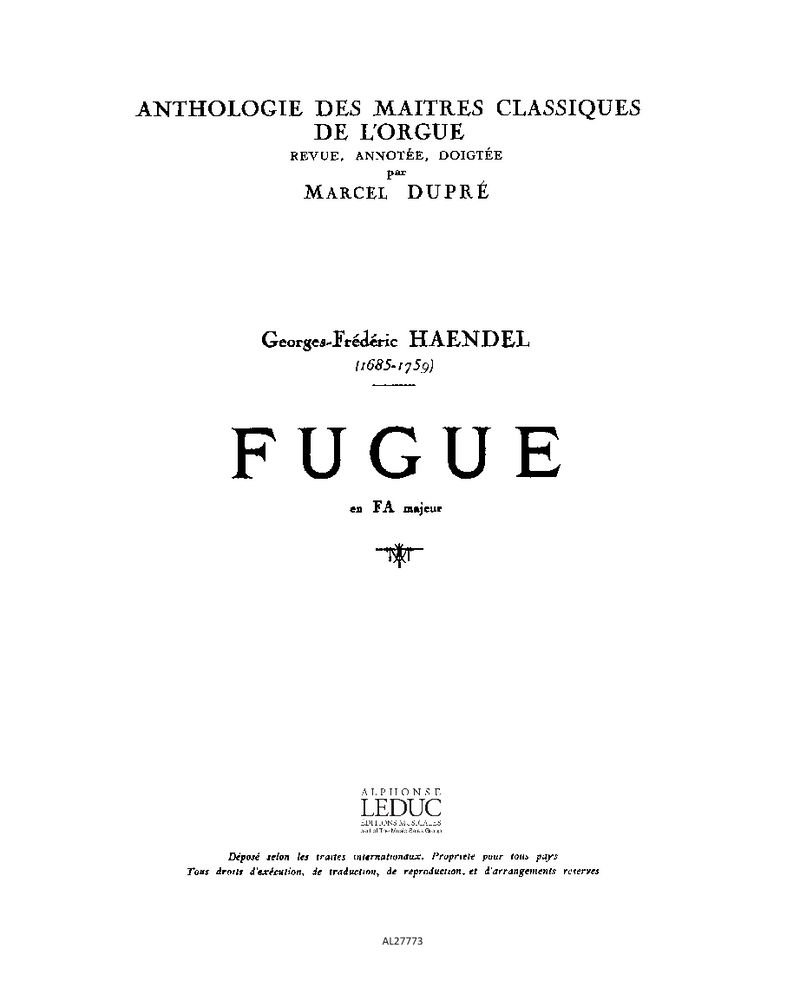 Fugue in F major — 亨德尔