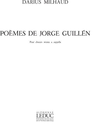 Poèmes de Jorge Guillén, Op. 371 — 米约