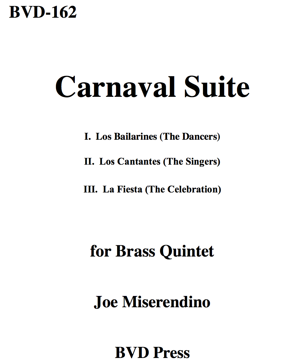 Carnaval Suite — Joseph Miserendino