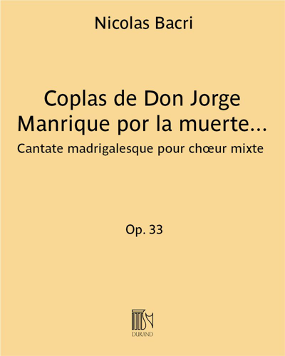 Coplas de Don Jorge Manrique por la muerte de su padre, op. 33 no. 2 — 尼古拉·巴克里