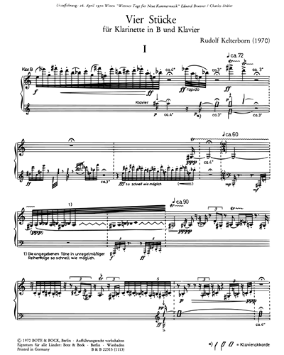Four Pieces — Rudolf Kelterborn