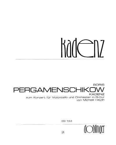 Cadenza for Haydn Cello Concerto in B-flat major — Boris Pergamenschikow