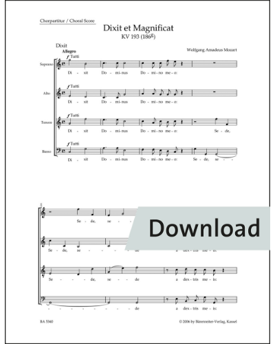 Dixit et Magnificat K. 193 (186g) — 莫扎特