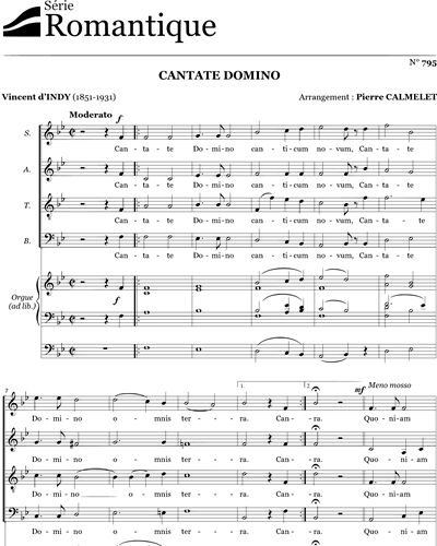 Cantate Domino - D'indy — 丹第
