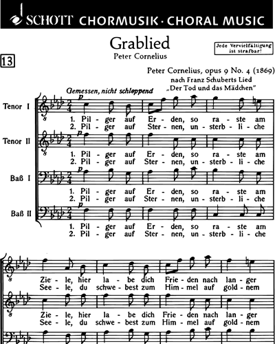 Grablied — 彼得·科内利乌斯