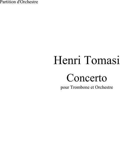 Trombone Concerto — Henri Tomasi