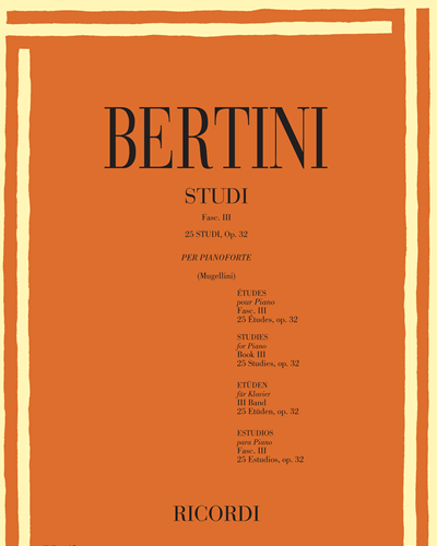 Twenty-five Etudes, op. 32, Fascicolo 3 — Enrico Bertini