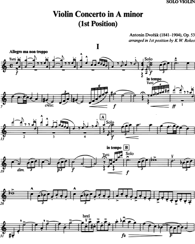 Concerto in A minor for Violin and Piano, op. 53 — Antonín Dvořák