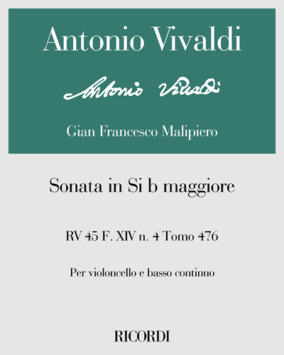 Sonata in Si b maggiore RV 45 F. XIV n. 4 Tomo 476 — Antonio Vivaldi