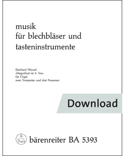 Magnificat im 9. Ton für Orgel, zwei Trompeten und drei Posaunen — Eberhard Wenzel