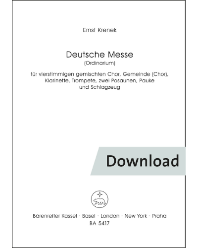 Deutsche Messe for Choir, Congregation and Instruments — 克热内克