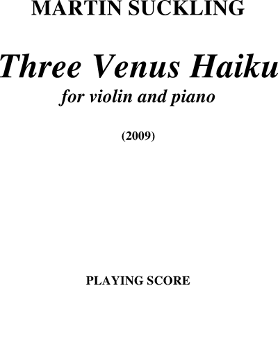 Three Venus Haiku — Martin Suckling