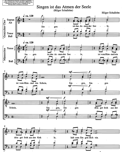 Singen ist das Atmen der Seele — Hilger Schallehn