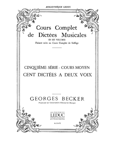 Cours complet de dictées musicales, Vol. 5 — Georges Becker