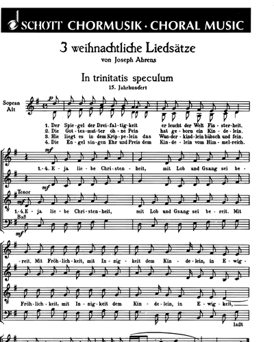 Drei weihnachtliche Liedsätze — Joseph Ahrens