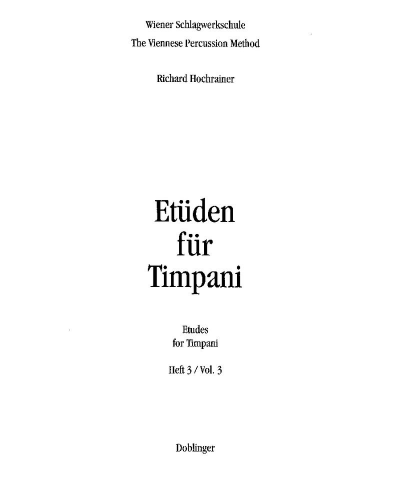 Etudes for Timpani Book 3 — Richard Hochrainer