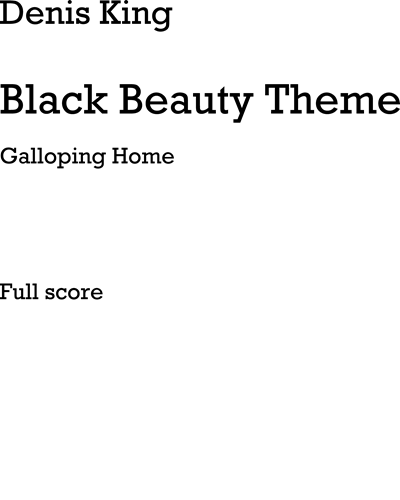 Black Beauty Theme (Galloping Home) — Denis King