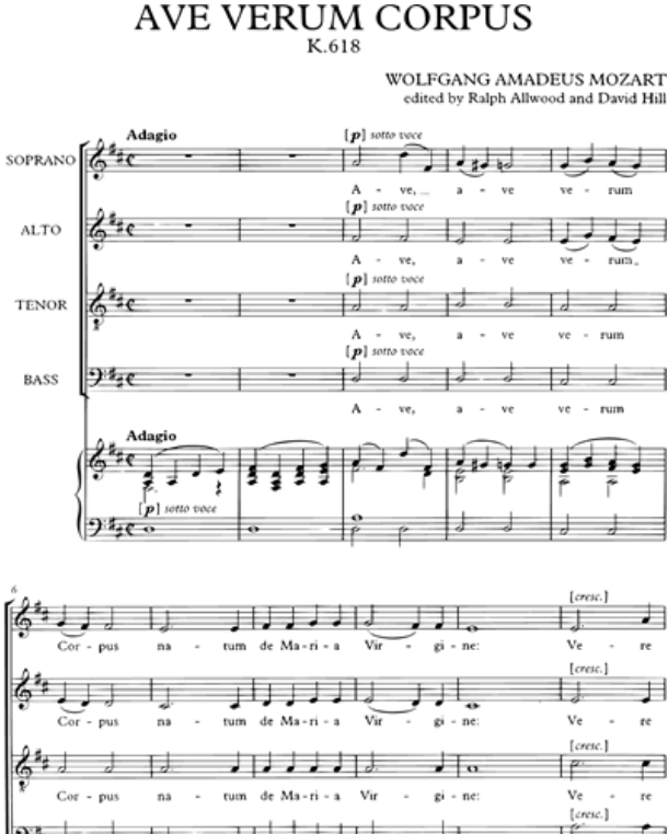 Ave Verum Corpus, K. 618 — 莫扎特