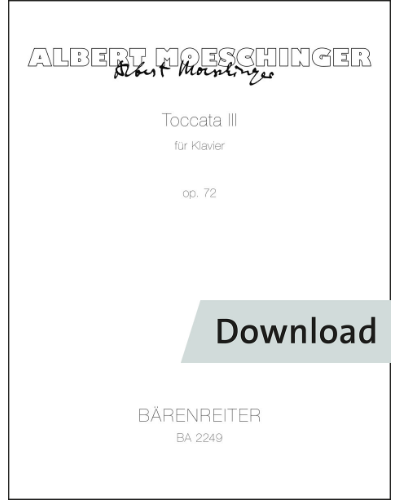 Toccata für Klavier no. 3 op. 72 — Albert Moeschinger