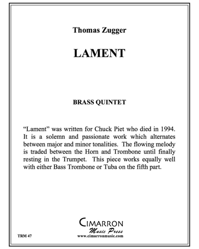 Lament — Thomas Zugger