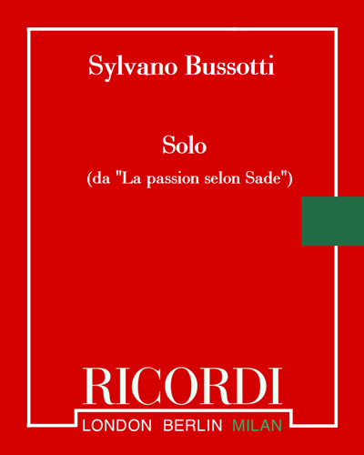 Solo (from 'La Passion selon Sade') — 西尔瓦诺·布索蒂