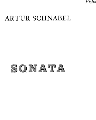 Violin Sonata — Artur Schnabel