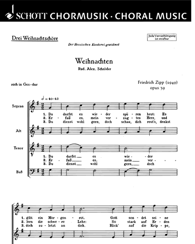 Drei Weihnachtschöre — Friedrich Zipp