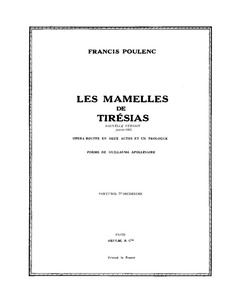 Les Mamelles de Tirésias [New edition 1963] — 普朗克
