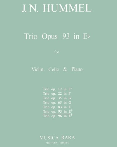 Piano Trio in E-flat major, op. 93 — 胡梅尔