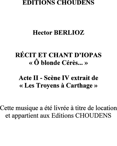 O blonde Cérès — 柏辽兹