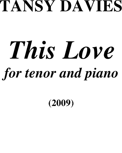 This Love — Tansy Davies