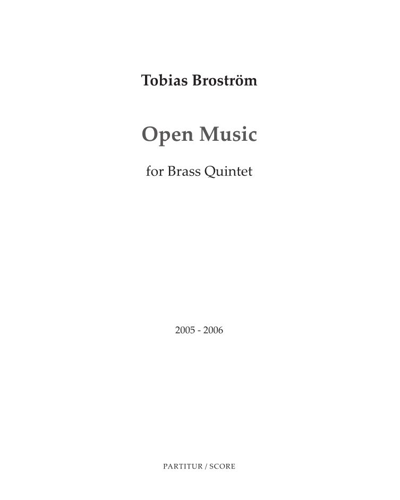 Open Music — Tobias Broström